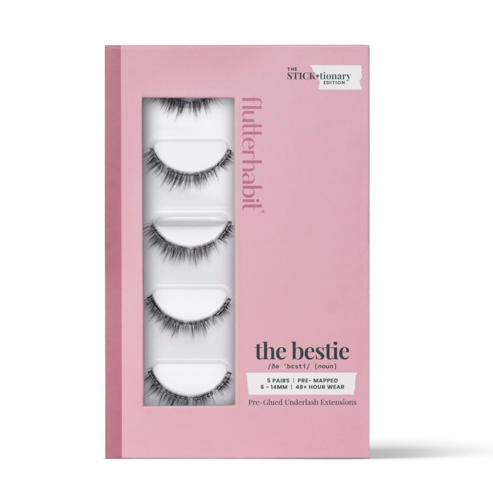 NIB FlutterHabit STICKtionary Bestie Self Adhesive Eyelashes Kit (5 Pairs)